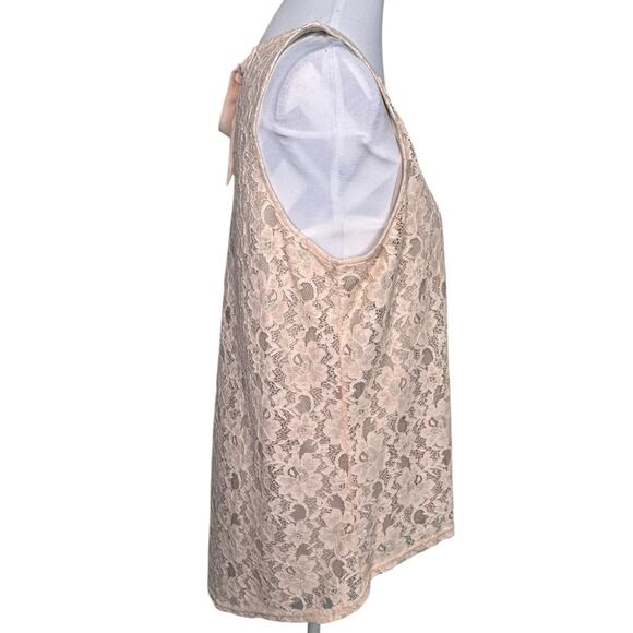 Thyme and Honey Blush Elegant Lace Sleeveless Womans Large Top - Picture 2 of 7